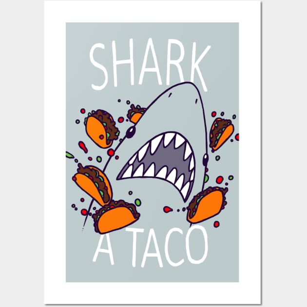 SHARK A TACO Wall Art by ivanrodero